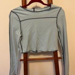 Pacsun baby blue long sleeve shirt with black stitching!